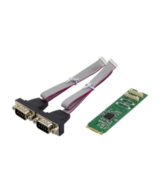M.2 B+M Key to 2-port DB9 RS232 Serial Adapter