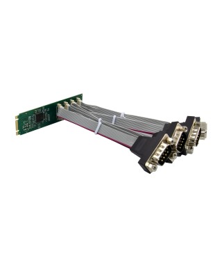 M.2 B+M Key to 4-port DB9 RS232 Serial Adapter