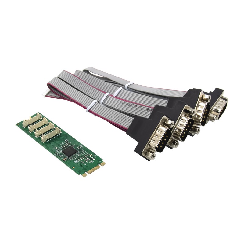 M.2 B+M Key to 4-port DB9 RS232 Serial Adapter