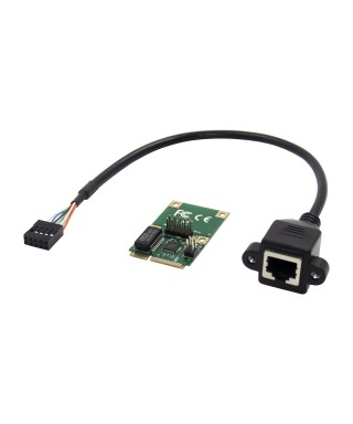 Mini PCI Express 1-port RJ45 Gigabit Ethernet Network Adapter with Panel-Mount Female RJ45 Connector