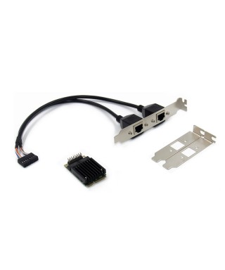 Mini PCI Express 2-port RJ45 Gigabit Ethernet Network Adapter with Intel 82583V Chip