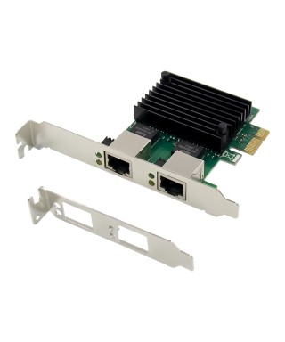 PCIe x1 2-port RJ45 2.5G Ethernet Network Interface Card