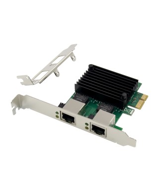 PCIe x1 2-port RJ45 2.5G Ethernet Network Interface Card