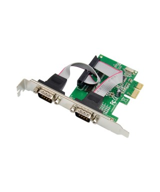 PCIe x1 2-port DB9 RS232 Serial Adapter Card with WCH CH382L Chipset