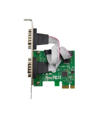 PCIe x1 AX99100 2-port DB9 RS232 Serial Adapter Card with 16950 UART