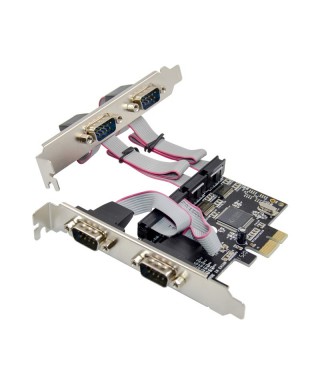 PCIe x1 4-port DB9 RS232 Serial Adapter Card with WCH CH384L Chipset