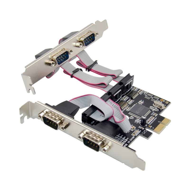 PCIe x1 4-port DB9 RS232 Serial Adapter Card with WCH CH384L Chipset