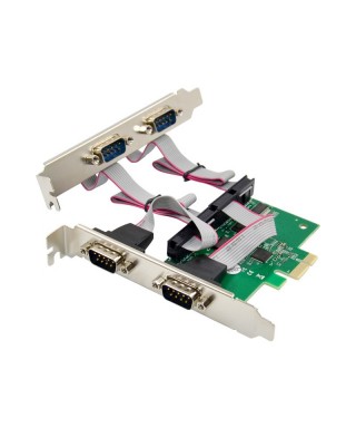PCIe x1 AX99100 4-port DB9 RS232 Serial Adapter Card with 16950 UART
