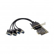 PCIe x1 AX99100 4-port RS232 Serial Adapter Card with DB44 to DB9 Break-out Cable