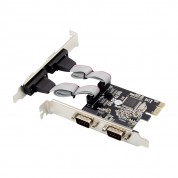 PCIe x1 MCS9904 4-port DB9 RS232 Serial Adapter Card with 16C550 UART