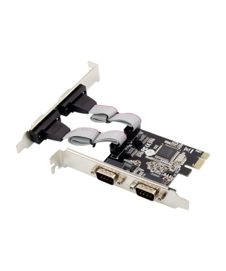 PCIe x1 MCS9904 4-port DB9 RS232 Serial Adapter Card with 16C550 UART