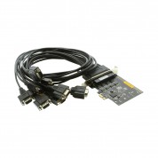 PCIe x1 XR17V358 8-port RS232 Serial Adapter Card with DB62 to DB9 Breakout Cable