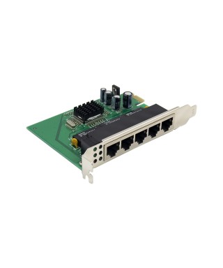 PCIe x1 5-port RJ45 10/100Mbps Fast Ethernet Network Switch Card