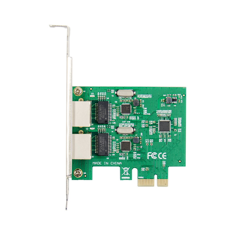 PCIe x1 2-port RJ45 1GbE Gigabit Ethernet Network Interface Card