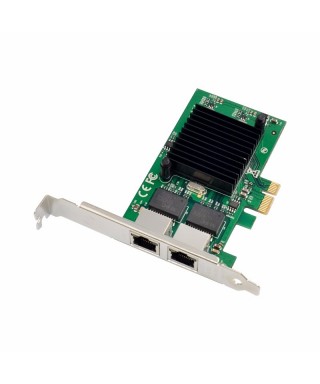 PCIe x1 2-port RJ45 Intel JL82575EB Chipset Gigabit Ethernet Network Interface Card