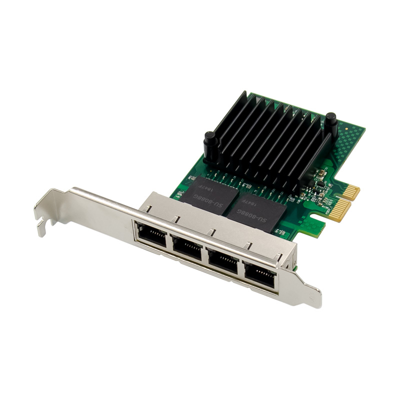 PCIe x1 4-port RJ45 Intel NHI350AM4 Chipset Gigabit Ethernet Network Interface Card