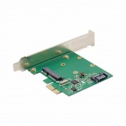 PCIe x1 2-ch SATA III 6 Gbps Controller Card with 1 SATA & 1 mSATA Port