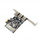 PCIe x1 4-port USB 3.0 Host Card, 3 External USB-A & 1 Internal USB-A Port