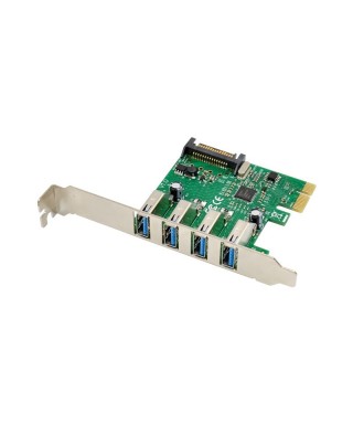 PCIe x1 4-port USB 3.0 Type-A USB Host Card with NEC720201 Chipset
