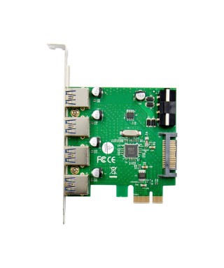 PCIe x1 4-port USB 3.0 Type-A USB Host Card with VIA VL805 Chipset