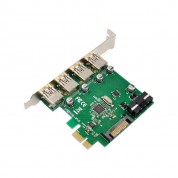 PCIe x1 4-port USB 3.0 Type-A USB Host Card with VIA VL805 Chipset