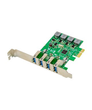 PCIe x1 4-port USB 3.0 Type-A Bus Powered USB Host Card