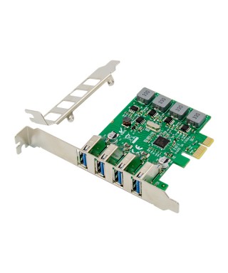 PCIe x1 4-port USB 3.0 Type-A Bus Powered USB Host Card