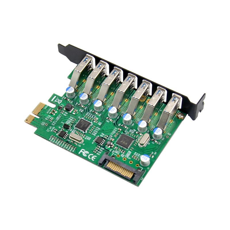 PCIe x1 7-port USB 3.0 Type-A USB Host Card