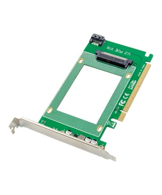 PCIe 3.0 x16 1-port Drive Adapter for 2.5-in U.2 SFF8639 NVMe SSD or 2.5-in SATA Drive