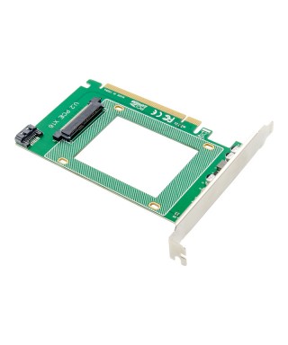 PCIe 3.0 x16 1-port Drive Adapter for 2.5-in U.2 SFF8639 NVMe SSD or 2.5-in SATA Drive