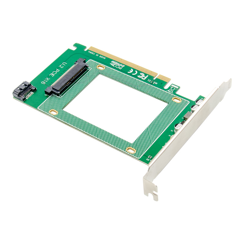 PCIe 3.0 x16 1-port Drive Adapter for 2.5-in U.2 SFF8639 NVMe SSD or 2.5-in SATA Drive