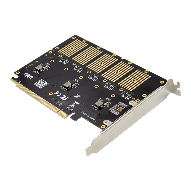 PCIe 3.0 x16 5-port M.2 B-Key NGFF SSD Expansion Card