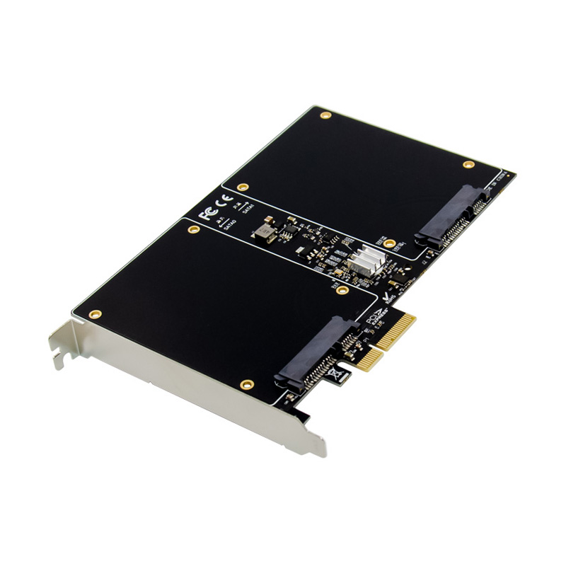 PCIe 2.0 x2 2-port 2.5-inch SSD / HDD SATA III 6 Gbps RAID card