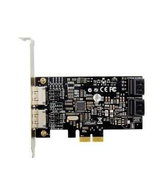 PCIe 2.0 x2 4-ch SATA III 6 Gbps Controller Card with 4 SATA & 2 eSATA Port