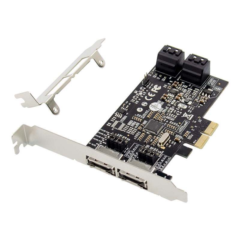 PCIe 2.0 x2 4-ch SATA III 6 Gbps Controller Card with 4 SATA & 2 eSATA Port