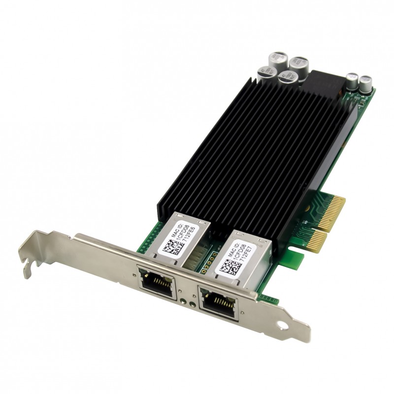 PCIe x4 2-port RJ45 POE+ Gigabit Server Network Card with Intel JL82576EB Chip