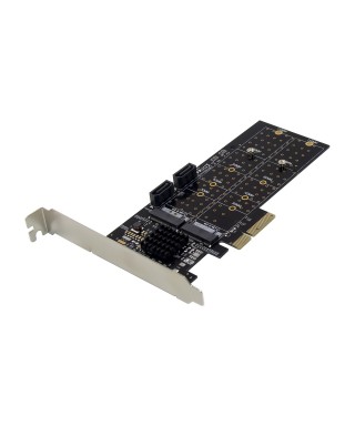PCIe 3.0 x4 2-port M.2 B-key & 2-port SATA III Expansion Card