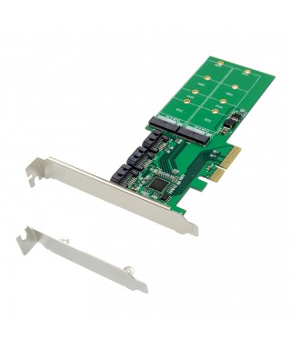 m Key b Key SATA ZYX Dual M.2 SSD NVME to PCI-e 3.0 x 4 Host Controller Expansion Card Low Profile Bracket Heatsink Desktop 