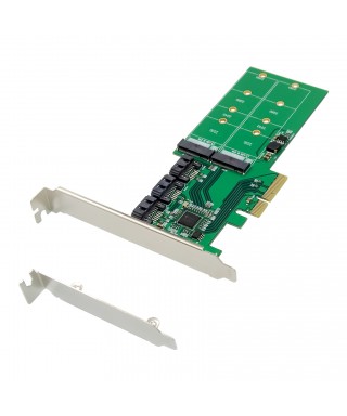 PCIe 3.0 x4 2-port M.2 B-key & 3-port SATA III Expansion Card