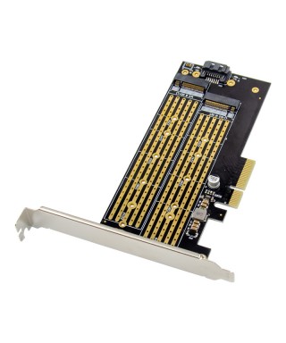 PCIe 3.0 x4 1-port M.2 B-key & 1-port M.2 M-key Controller Card