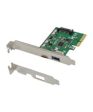 PCIe x4 2-port USB 3.1 Host Card, 1 USB-A & 1 USB-C Port