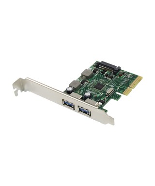 PCIe x4 2-port USB 3.1 Type-A USB Host Card with 3A/port