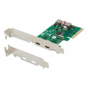 PCIe x4 2-port USB 3.1 Type-C Bus Powered USB Host Card