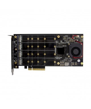 PCIe 3.0 x8 4-port M.2 M-key NGFF NVMe Controller Card
