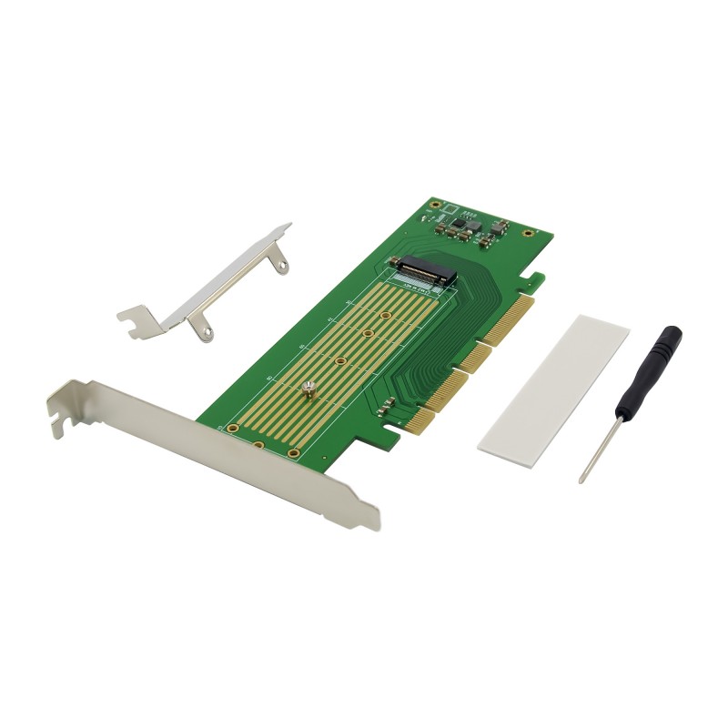 PCIe 3.0 x4 x8 x16 1-port M.2 M-key NVMe SSD Adapter Card